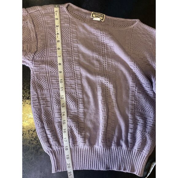 Vintage 90s Keneth Too Purple Short Sleeved Pullover Sweater Sz M - Picture 7 of 9